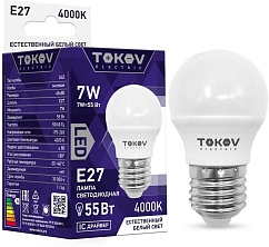 Лампа светодиодная 7Вт G45 4000К Е27 176-264В TOKOV ELECTRIC TKE-G45-E27-7-4K