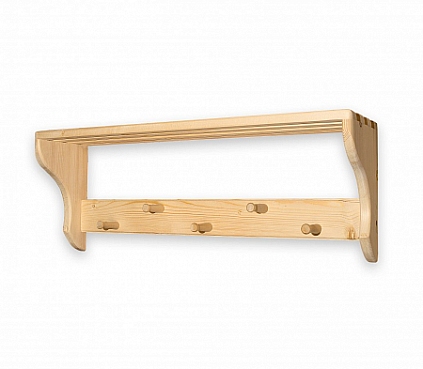 Вешалка с полкой (5 гвоздиков) - №1