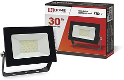Прожектор светодиодный СДО-7 30Вт 6500К IP65 2700лм 230В черн. IN HOME 4690612034621
