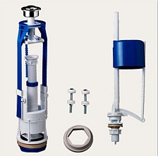 Арматура для бачка ниж.подв, резьба пластик 1/2, кнопка хром (АС-17.2М) Тула