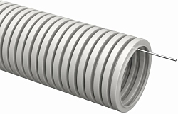 Труба гофрированная ПВХ d20мм с протяжкой сер. (уп.100м) TOKOV ELECTRIC TKE-TG/P-20-C06/100