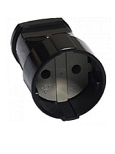 Штепсель без заземления черный