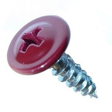 Саморезы с пресс-шайбой 4,2*25 острие RAL3005 (красное вино) уп.100шт