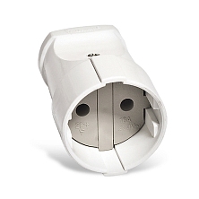 Штепсель без заземления белый