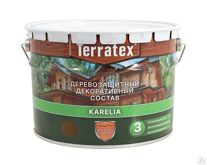 Деревозащитный состав Terratex KARELIA ОРЕХ 9л - №1