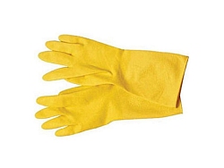 Перчатки хозяйственные "Бережливая хозяйка" с напылением Эконом желтые (S) Распродажа