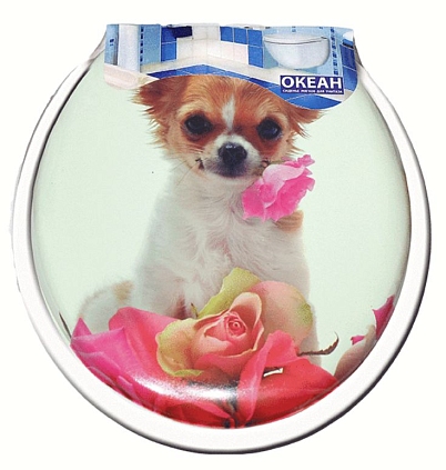 Сиденье для унитаза  мягкое, крем с рисунком ОКЕАН - №1