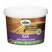 Лак ECOTERRA для бань и саун водный 0,9кг (Распродажа)