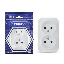 Розетка 2-м ОП Frea 16А IP20 250B без заземл. АБС-пластик бел. TOKOV ELECTRIC TKE-FR-R2-C01