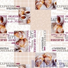 Клеенка ПВХ Dekorama шир.1,4м кофе и круассаны арт.067А