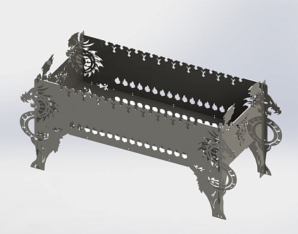 Мангал разборный "Дракон" 3мм 660*325*325мм - №1