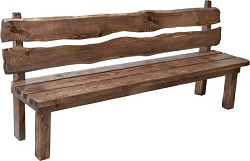 Лавка со спинкой "Лесник" 1,7м (массив сосны) цвет коричневый (под заказ)