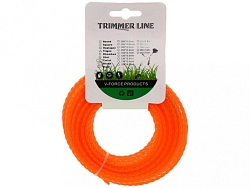 Леска для триммера 3,0мм 15м сечение витой квадрат