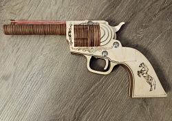 Игрушка Кольт резинкострел (фанера) распродажа