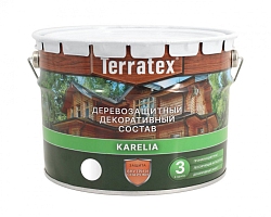 Деревозащитный состав Terratex KARELIA БЕЛЫЙ 9л