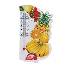 Термометр комнатный "Фрукты" микс (0...+50), 15*8,5см картон, магнит