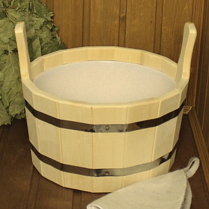 Шайка двуручная 9л с пластмассовой вставкой - №1