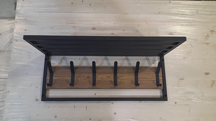 Вешалка-полка Лофт 6 крючков - №1