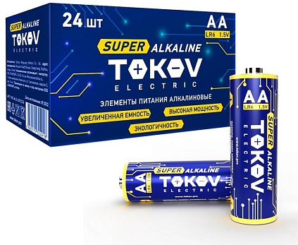 Элемент питания алкалиновый AA/LR6 (уп.24шт) TOKOV ELECTRIC TKE-ALS-LR6/C24 - №1