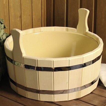 Шайка двуручная 15л с пластмассовой вставкой - №1