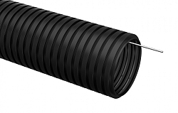 Труба гофрированная ПНД d16мм с протяжкой безгалоген. (HF) черн. (уп.100м) Строитель PR.021651