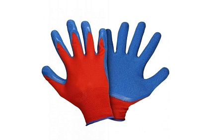Перчатки нейлоновые с вспененным латексным покрытием - №1