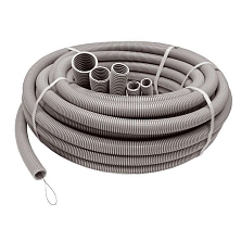 Труба гофрированная ПВХ d16мм с протяжкой сер. (50м) Ruvinil 11601(50)