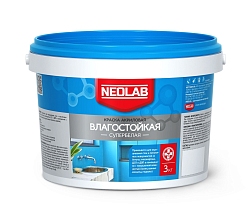 Краска акриловая супербелая "Влагостойкая" Neolab 3кг