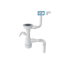 Сифон Эконом NOVA выпуск бол. 3 1/2 x40/50 с гибким переливом с отв. для ст/м (1035)