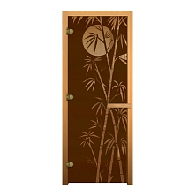 Дверь стекло Бронза "БАМБУК" 1900*700мм (8мм, 3 петли 710) (ОСИНА) Лев