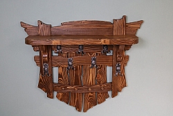 Вешалка "Уют" малая (массив сосны) цвет коричневый