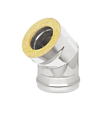 Сэндвич-колено Нерж+Нерж (AISI 430/0,5мм) 45* 2 секции д.115х200