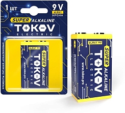Элемент питания алкалиновый "крона" 6LR61 (блист.1шт) TOKOV ELECTRIC TKE-ALS-6LR61/B1