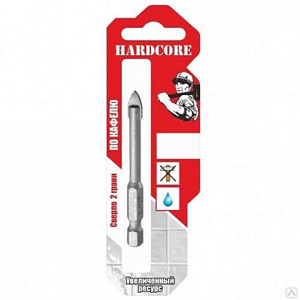 Сверло по керамической плитке 6мм, 2 грани - №1