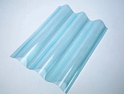 Композитный лист COMPOGLASS КРИСТАЛЛ волна СВ-38, прозрачный голубой, глянцевый, 0,8 мм, 760х1950 мм