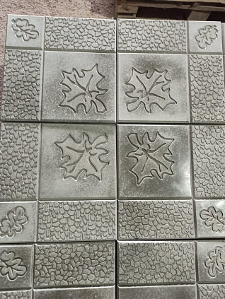 Плитка тротуарная 300*300*30, рисунок осень, серая - №1