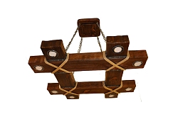 Люстра "Квадрат"  (массив сосны) цвет коричневый