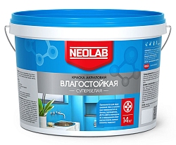 Краска акриловая супербелая "Влагостойкая" Neolab 14кг