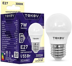 Лампа светодиодная 7Вт G45 3000К Е27 176-264В TOKOV ELECTRIC TKE-G45-E27-7-3K