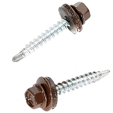 Саморез кровельный 4,8*35 RAL 8017 (шоколад)