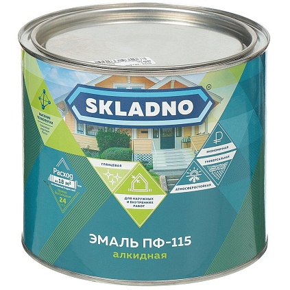 Эмаль ПФ-115 ЧЕРНАЯ 0,8кг Skladno - №1