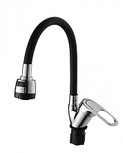 Смеситель для кухни однорычажный, гибкий излив Черный (А5040-1Т) c/r Ammore(D-Lin)