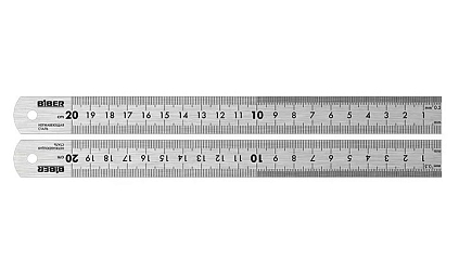 Линейка 300мм нерж.сталь двухсторонняя шкала - №1