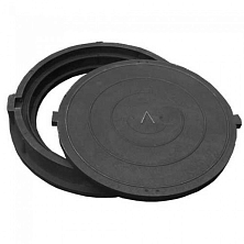 Люк полимерный ЛПП-Л, нагрузка 7 т, (нар диам. 750мм*95мм) черный